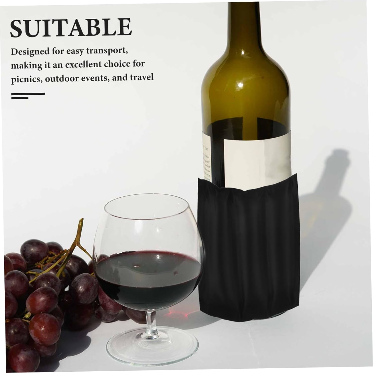 Dual Function Wine Bottle Ice Pack Hour Insulated Chiller Reusable Cooling Bag for Wine Outdoor Beverage Cooler
