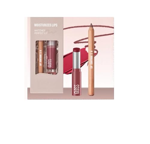 Vista 13 de Juego combinado de 2 delineadores de labios y lápiz labial, 2 en 2, impermeable, de larga duración, lápiz delineador de labios mate y brillo labial