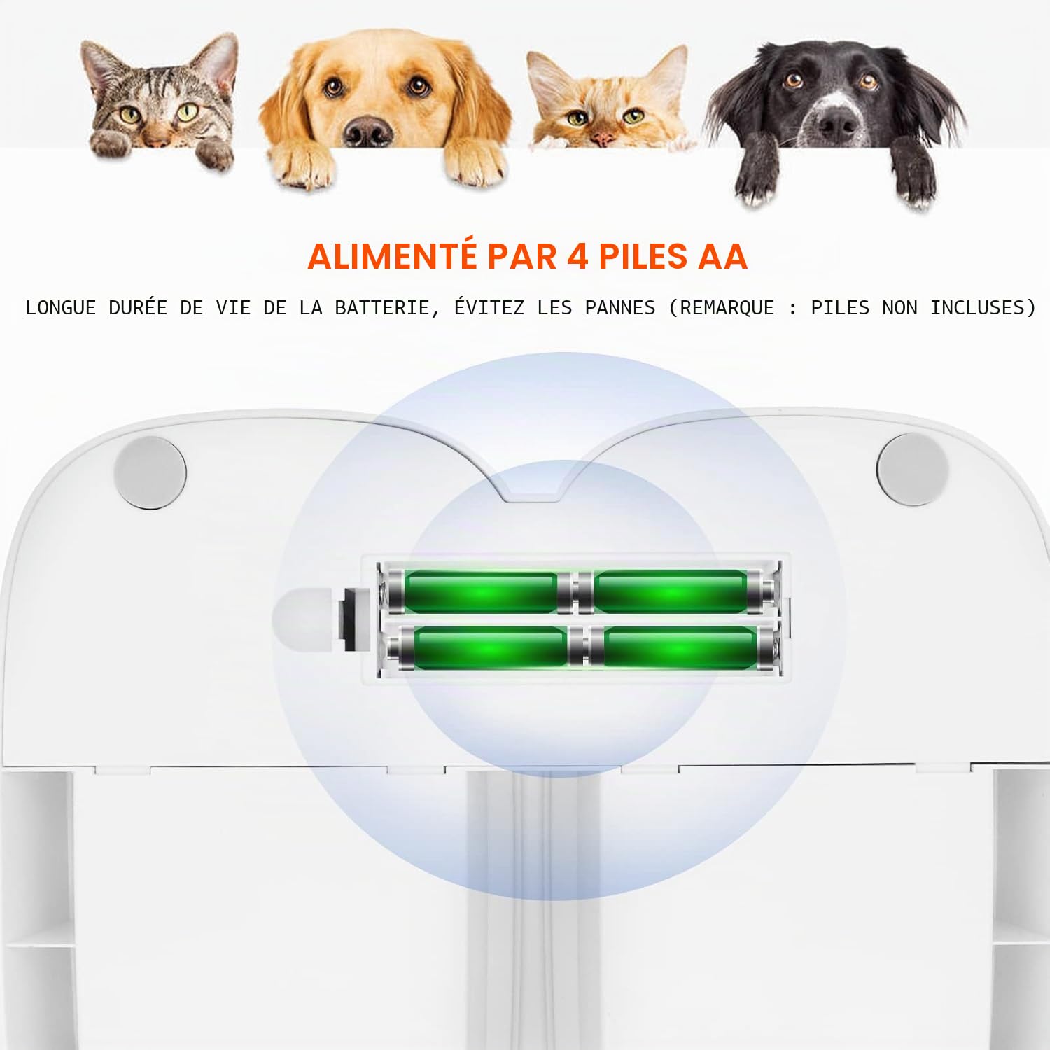 Mangeoire automatique pour chats, mangeoire automatique à deux repas pour chiens et chats, mangeoire avec minuteur de 48 heures contrôlé par écran, alimentation automatique avec aliments secs