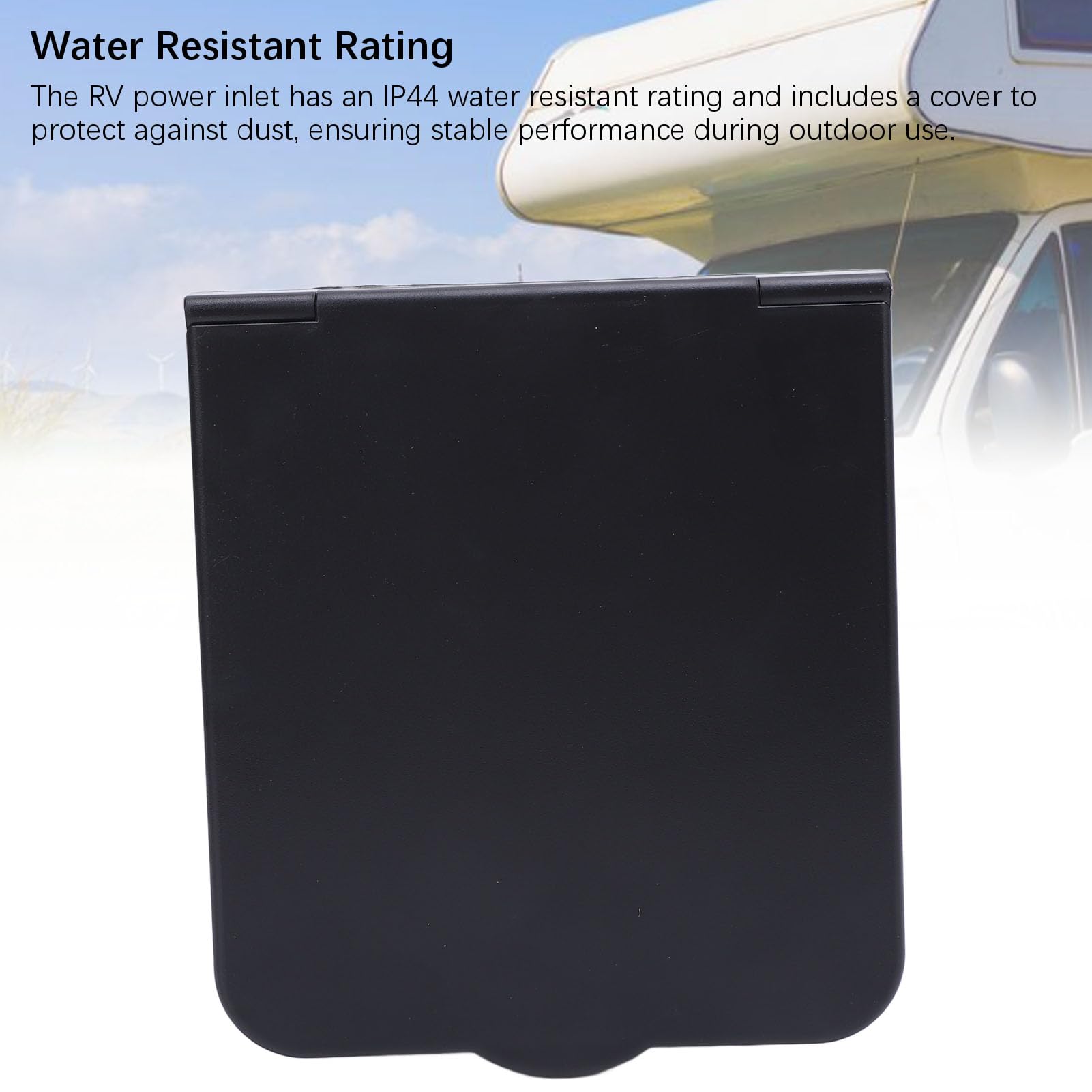 Prise d'entrée de Courant pour Camping-Car, 3 Broches, 32A, Montage encastré, Prise d'alimentation à Quai pour Remorque de Camping-Car (Black)