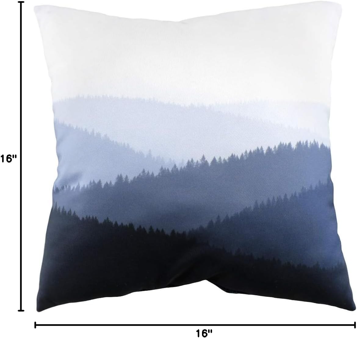 College Covers Hills Pillow, 16" X 16", Blue