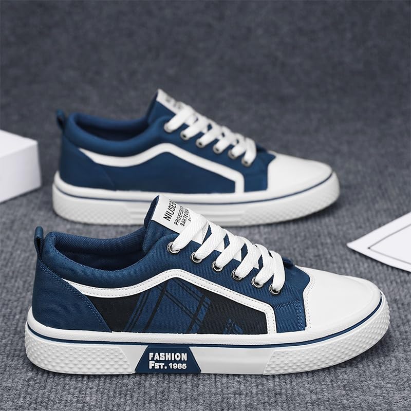Men's Fashion Low-Top Canvas Sneakers - Lightweight Breathable Fabric, Durable PVC Sole, Lace-Up Closure for Casual Outdoor Hiking & Daily Wear2