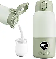haslife Aquecedor De Mamadeiras Portátil Para Viagem, Recipiente De Fórmula Para Viagem, Aquecedor De Mamadeiras De 12,8 Oz Com Aquecimento Rápido De 2 Minutos, Aquecedor De Leite Para Viagem De Beb