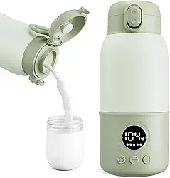 haslife Aquecedor De Mamadeiras Portátil Para Viagem, Recipiente De Fórmula Para Viagem, Aquecedor De Mamadeiras De 12,8 Oz Com Aquecimento Rápido De 2 Minutos, Aquecedor De Leite Para Viagem De Beb