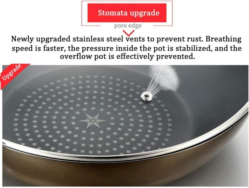 Tapa de sartén de vidrio templado para sartén, cubierta de vapor para el hogar, cubierta transparente para sartén, tapa de repuesto para olla-42 cm