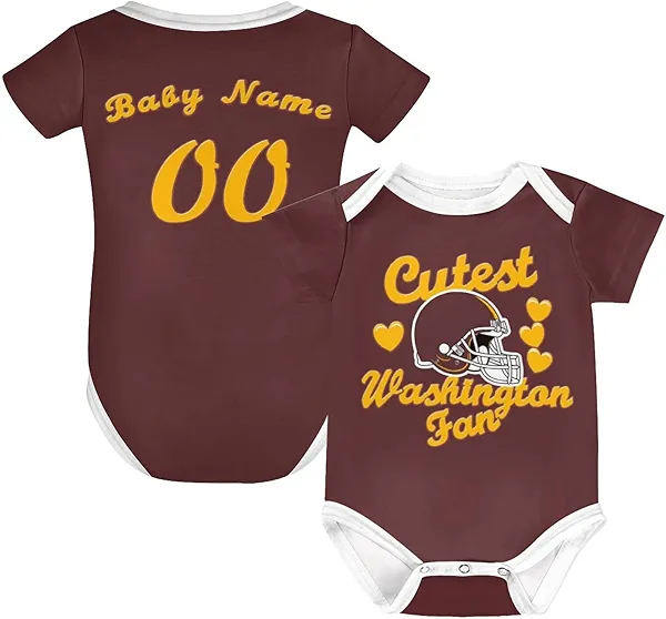 Baby Football Romper Outfit for Boys & Girls,Custom Baby Clothes for Football Team Fans,Personalized Name & Number