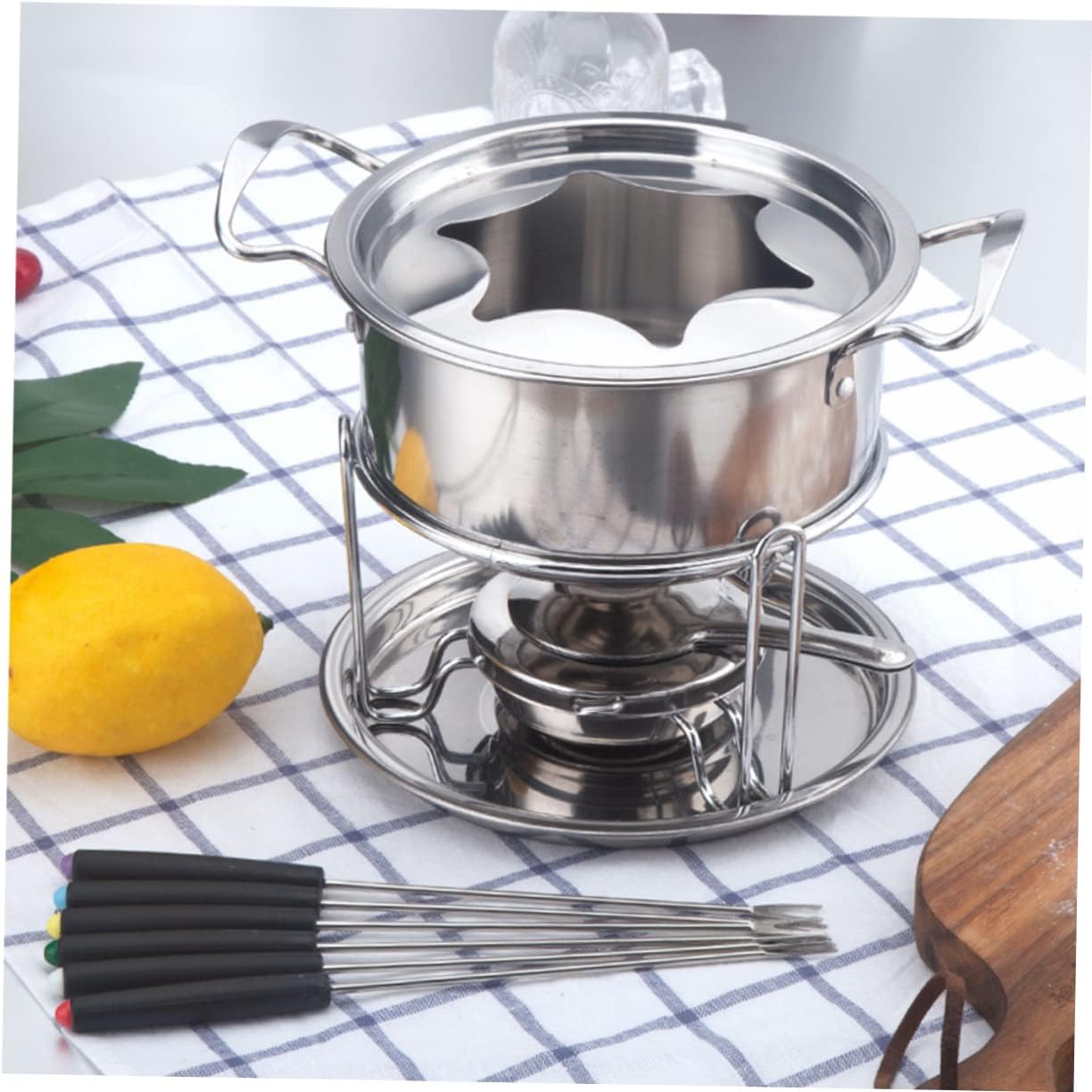 LIFKOME 10-piece Chocolate Melting Oven Set Fondue Cups Tealight Melting Furnace for Fondue Sets Accessories