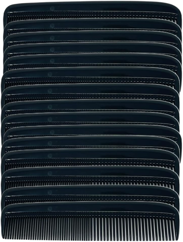 - GENTS (15 Pack) Pocket Comb Black Unbreakable Round Teeth Course Fine Pocket Beard & Mustache Combs for Men's Hair Peines para Cabello (Black, 5 Inch (Pack of 15)