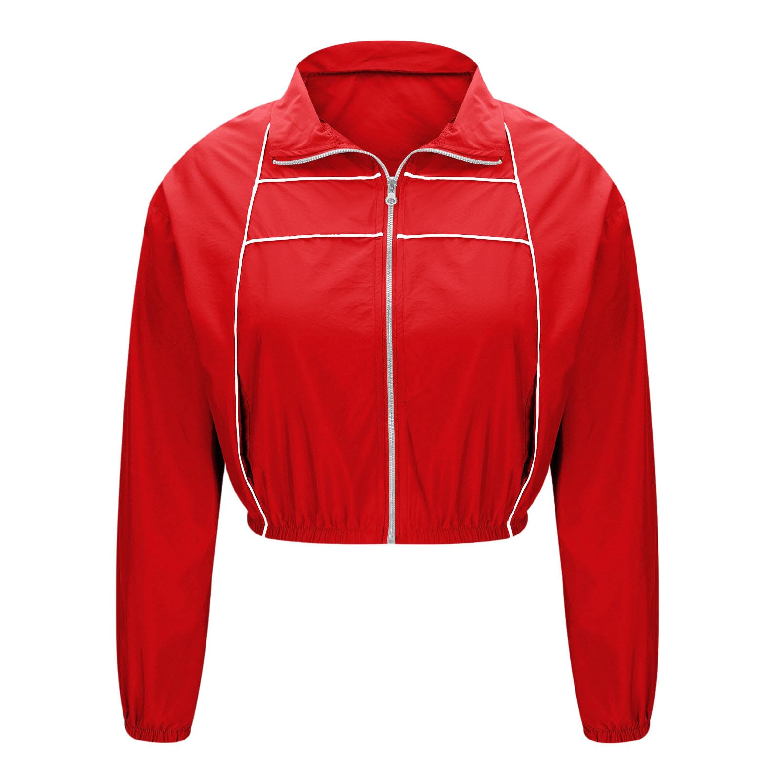 Conjunto deportivo de 2 piezas para mujer, impermeable, con cremallera, manga larga, pantalones cortos con cintura elástica, casual, holgado, para yoga, entrenamiento, deportes, ligero, conjunto