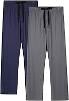 BAMBOOCOOL Men's Bamboo Pajama Pants 2-Pack: Soft Breathable Lounge Sleep Bottoms with Pockets & Drawstring