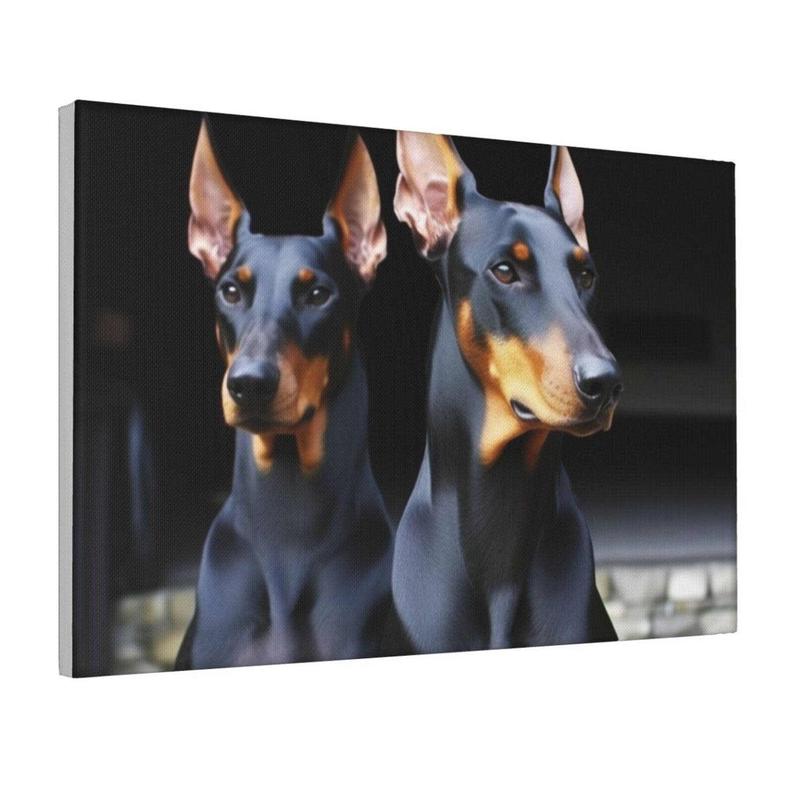 Framed Wall Art for Living Room Art Work, doberman Picture Prints Modern Office Wall Paintings Poster Aesthetic Wall Decorations for Home Decor Ready To Hang 12"x18"