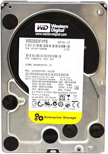 Western Digital - WD2002FYPS - WD RE4-GP WD2002FYPS 2 TB 3.5 Disco duro interno - SATA - Buffer de 64 MB - Intercambiable en caliente (renovado)