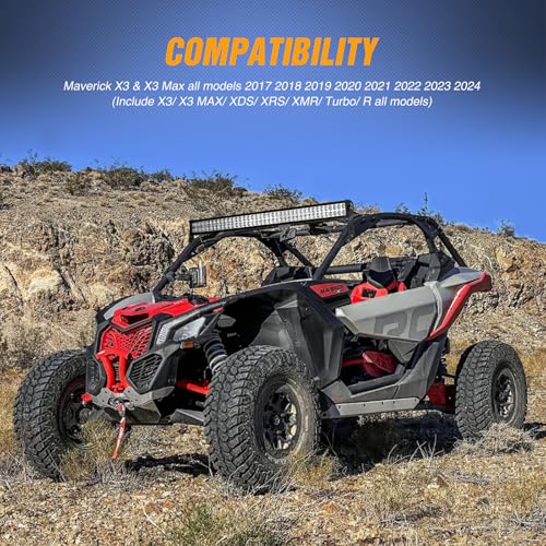 Image of Nilight Light Bar Mounting Brackets for 50 Inch Straight Lights UTV Roof Upper Windshield Compatible with Can-am Maverick X3 MAX DS RS MR Turbo R 2017 2018 2019 2020 2021 2022 2023 2024