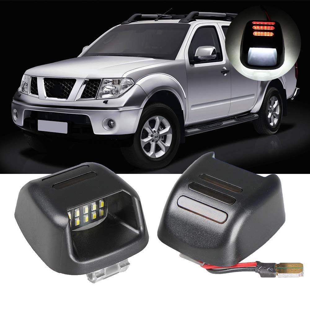 SANI LED License Number Plate Light Rear Number Lamps for N-issan N-avara D40 2004-2018 Car Tail lights Accessories Auto Assembly White 2 pieces