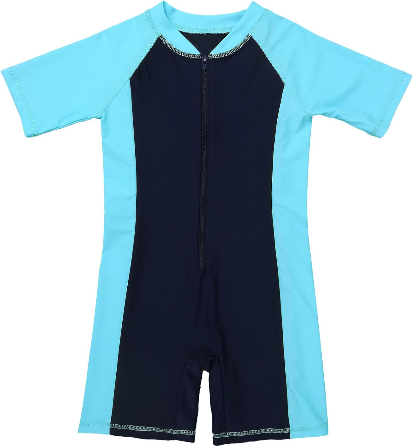 Hansber Kids Girls Boys Rash Guard Tankini Swimwear Jumpsuit Color Block One Piece Thermal Shorts Beachwear