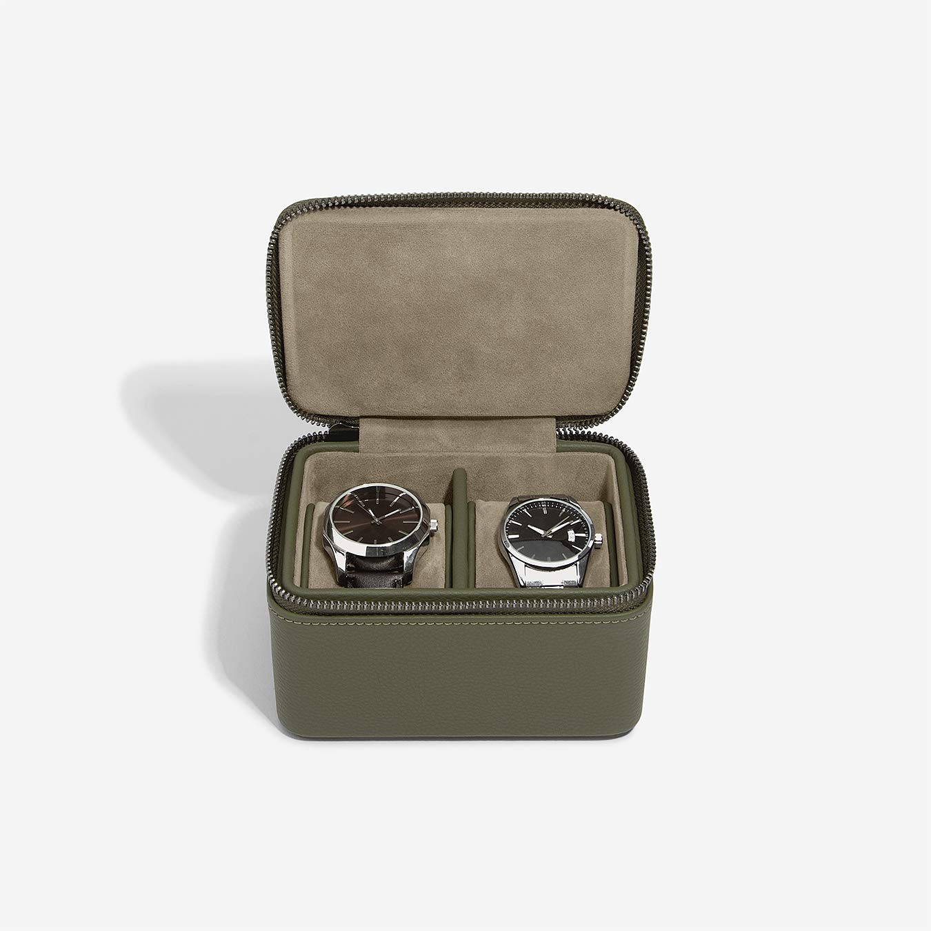 Stackers Olive Green Double Watch Box