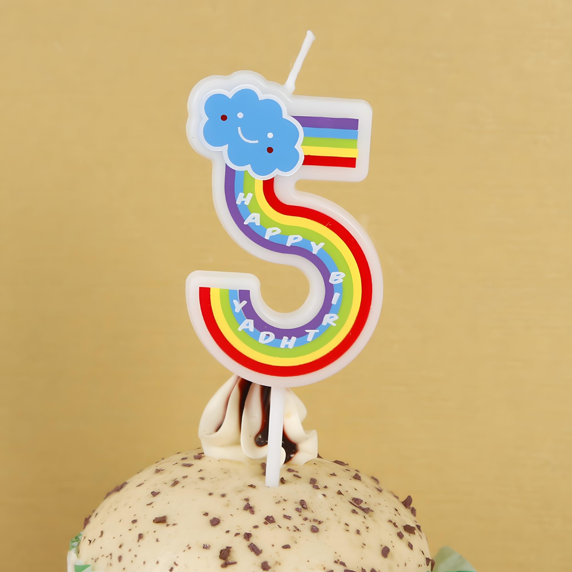Juzfun Birthday Candles for Kids Number 5 Unicorn Cake Decoration Fifth Year Wedding Anniversary Celebration Size - Height 5 CM x Width 3 CM