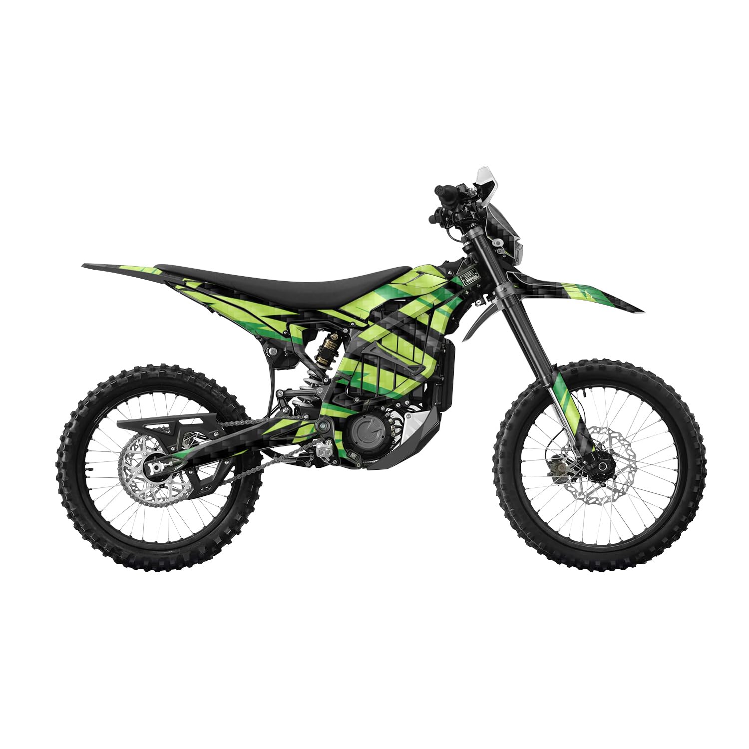 Carbon Fiber Surron Ultra Bee Graphics Kit Wrap - Tribe Arc Green - Sur-Ron Skin - Premium 3M Vinyl Protective Wrap Decal Cover - Easy to Apply | Crafted in The USA by MightySkins