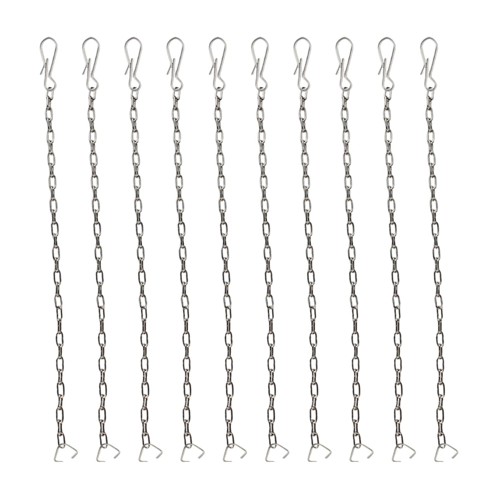 10Pcs Stainless Steels Universals Flapper Chain Replacement Toilet Lift with Hook and Rings for Most Universals Toilet