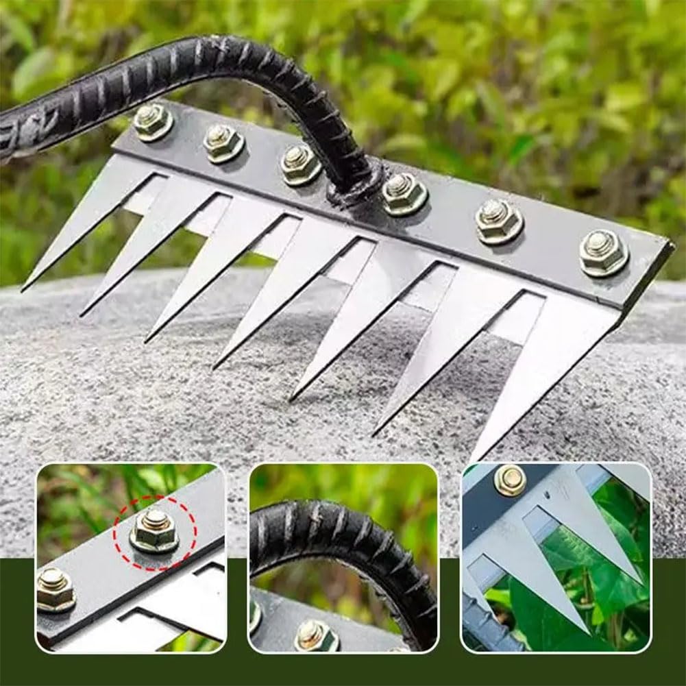 Weed Removal Tool Foxyle Iron Weeding Rake 2.0 - Heavy Duty Garden Tool ...