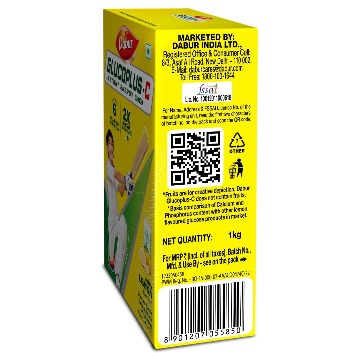 Dabur Glucoplus C Instant Powder Energy Glucose (LemonFlavour) - 1kg | Replenishes Energy with 6 Added Vitamins and Minerals | Vitamin C and Zinc Helps Boost Immunity | Calcium, Phosphorus and Vitamin K Support Bone Health 2