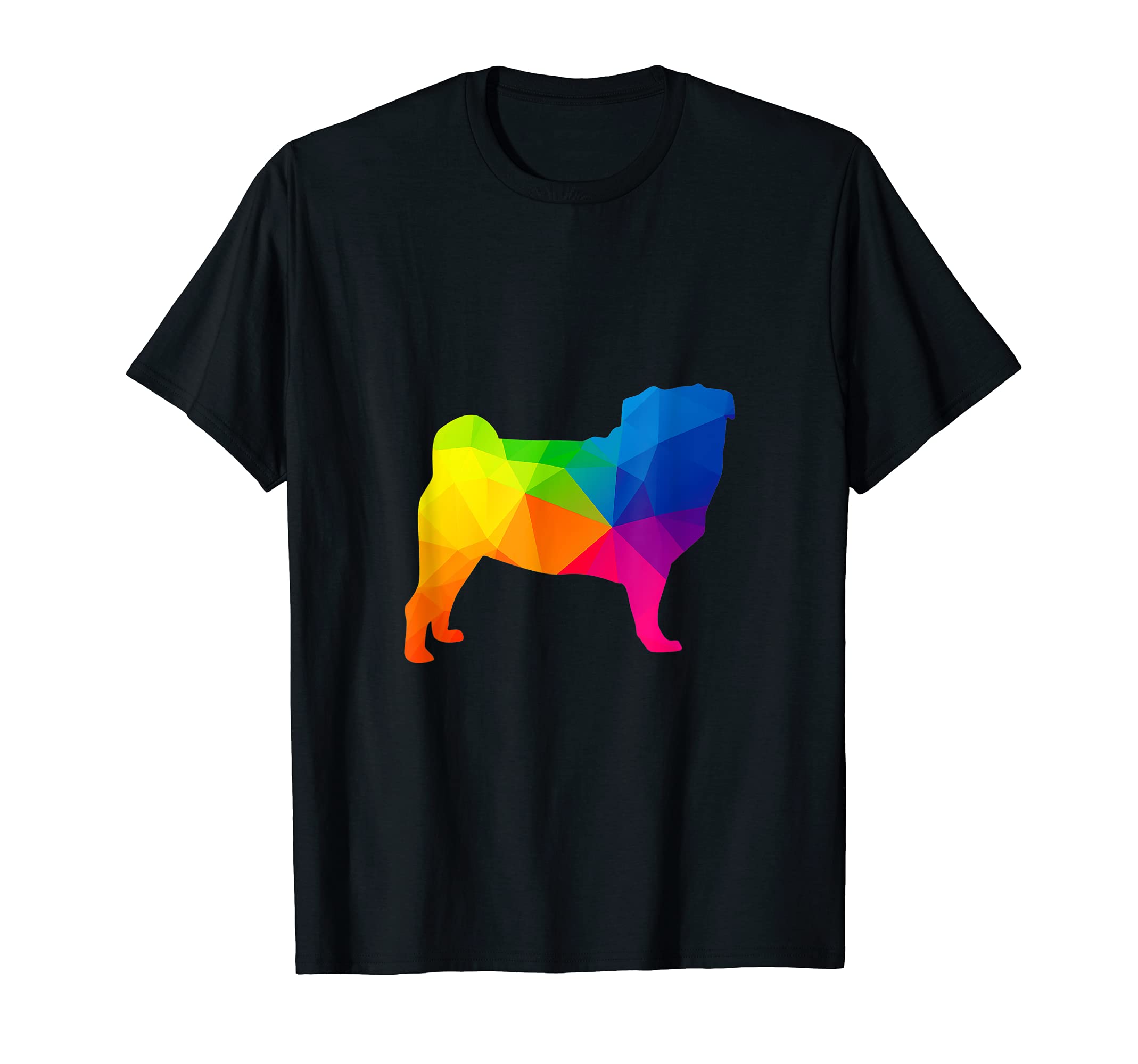 Pug T Shirt Poly Colorful Geometric PolyDesign