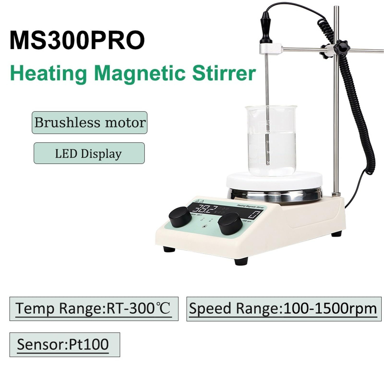 Centrifuga Agitatore magnetico elettrico con piastra riscaldante e barra di agitazione, laboratorio chimico, biologico medico, funzione conto alla rovescia