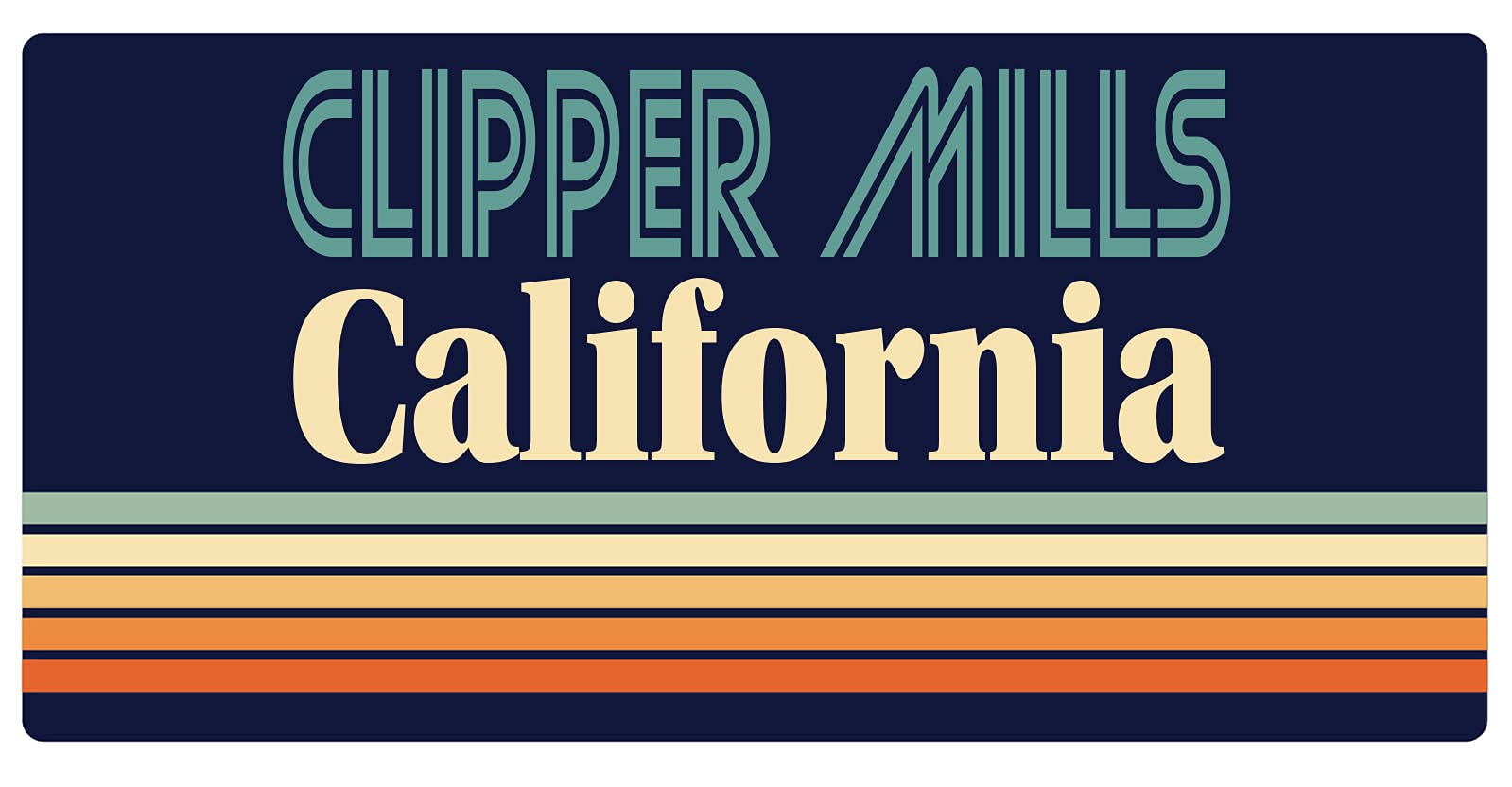Clipper Mills California 5 x 2.5-Inch Fridge Magnet Retro Design