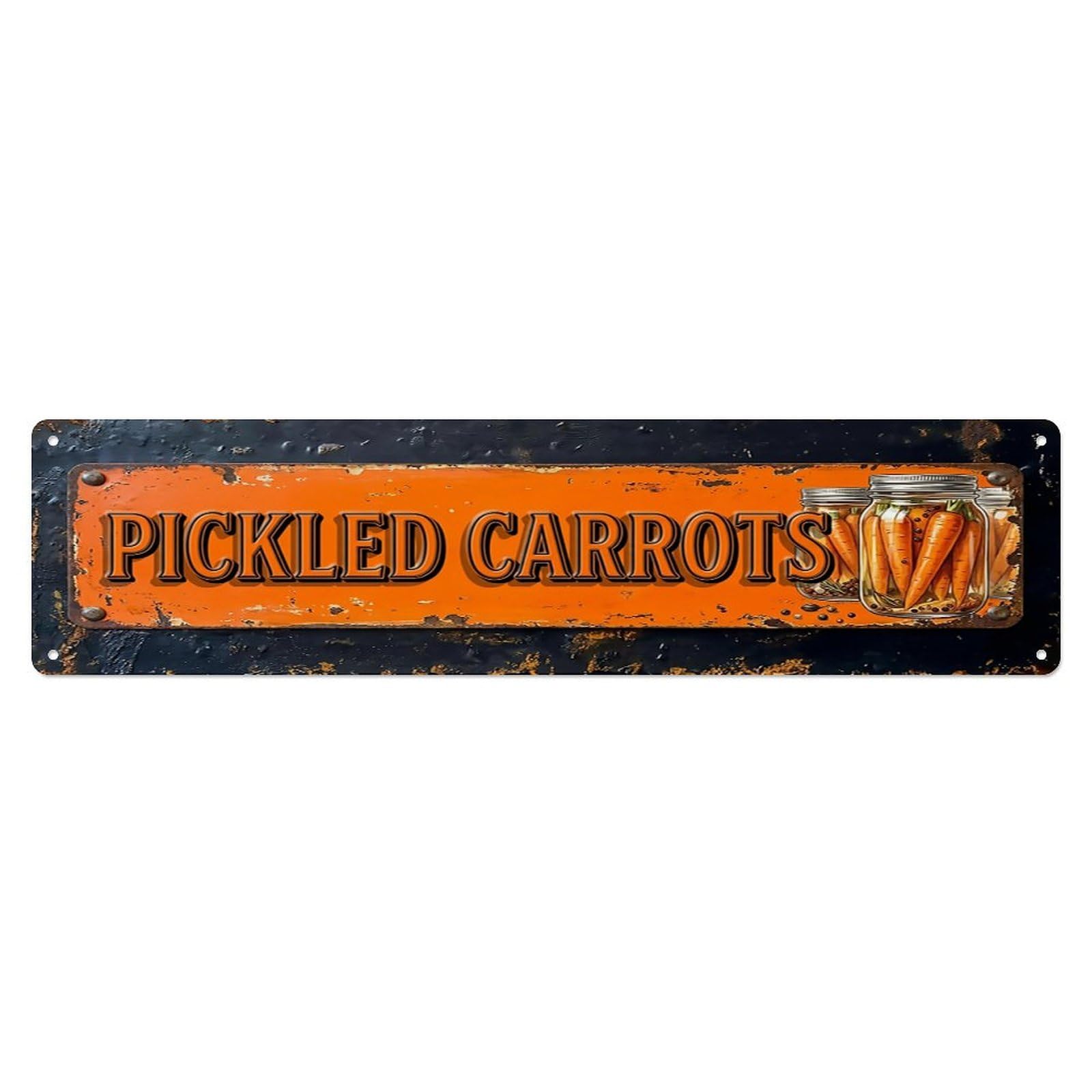 Vintage Pickled Carrots Sweet Farmhouse Metal Tin Sign