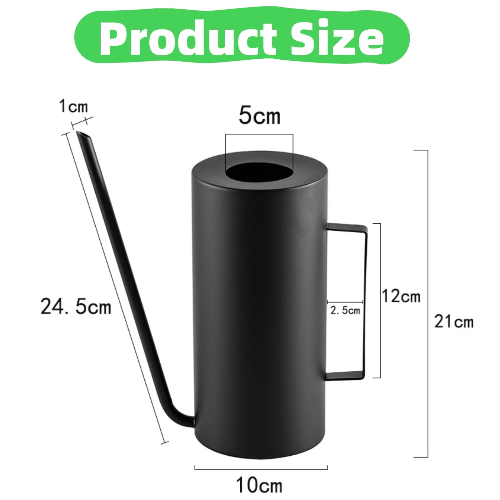 Annaffiatoio in Acciaio Inox a Becco Lungo Annaffiatoio con Manico Ergonomico Adatto per Giardini Interni da Esterno Innaffiare Piante 1. 5L