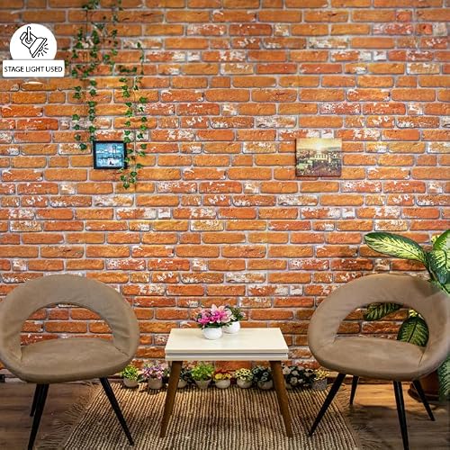 Izodekor 3D Wall Panels Brick Effect - Cladding, Stone Look, Styrofoam Facing For Living Room, Kitchen, Bathroom, Balcony, Bedroom, Back Of Counter And Teras | Vintage Dream (10" X 10" Sample) #TOP1