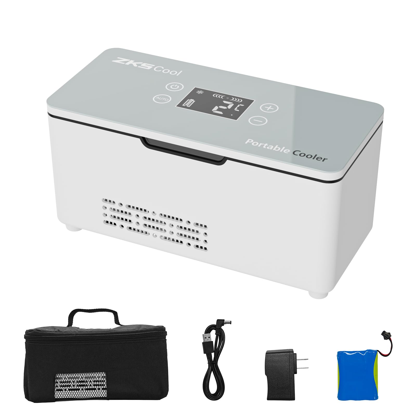 Elektrische Insulin Kühlbox, Tragbare Insulin Kühltasche mit Akku, 0–18 °C LED-Temperaturanzeige, Mini Medikamenten Kühlbox für Insulinpens, Reisen, Auto, Zuhause