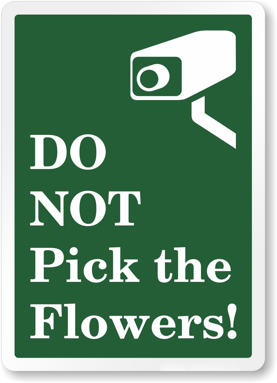 No Flower Picking Warning Metal Sign, Equipped With Monitoring Symbol, Outdoor Garden Yard Reminder Sign For Wall Fence, 8x12 Inch