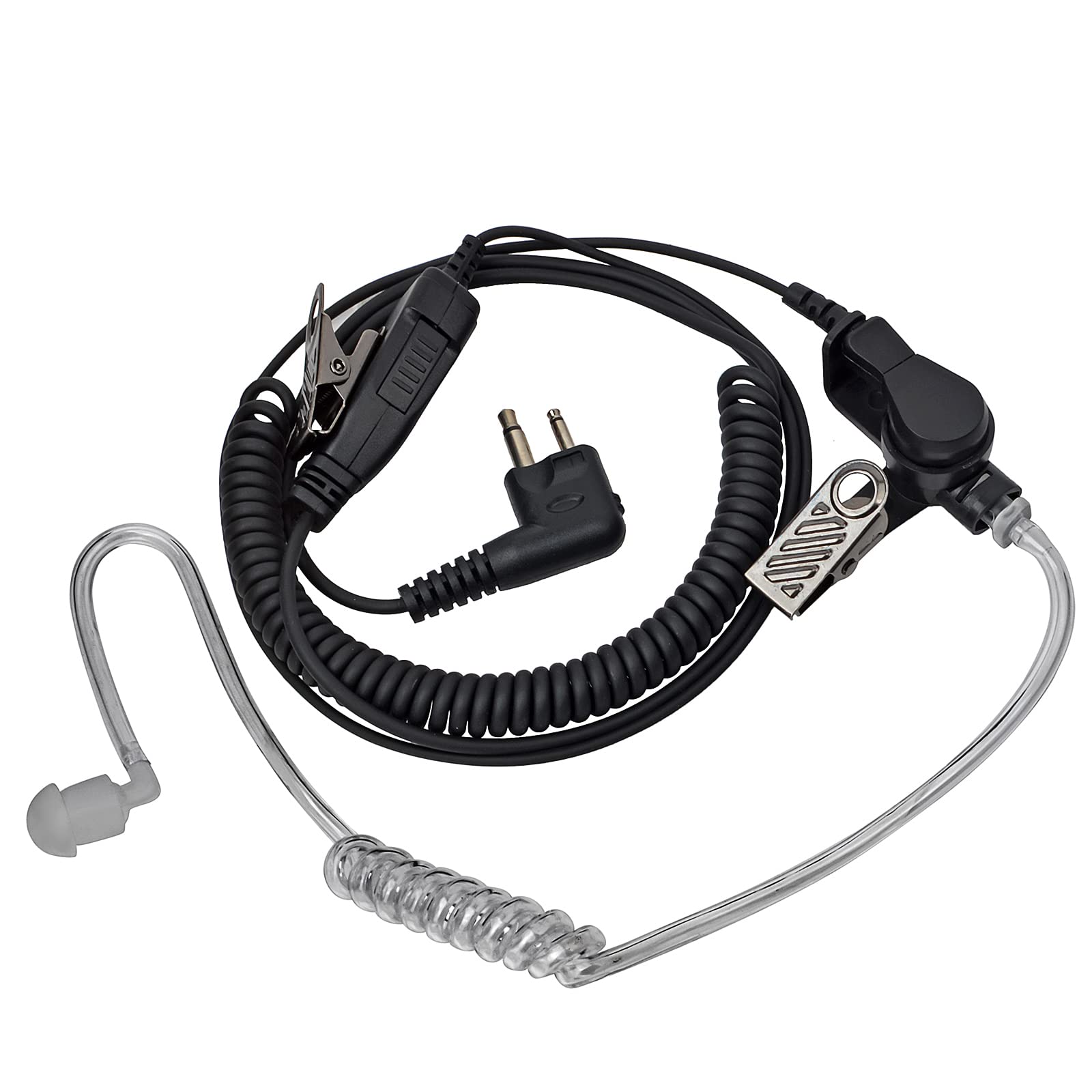 UAYESOK Covert Air akustyczne słuchawki radiowe, 2-pinowe nadzorujące ochrona walkie talkie zestaw słuchawkowy do Motorola CP040 CP200 GP88 GP300 DP1400 XT420 XT460 Hytera Midland z mikrofonem PTT (10 szt.)