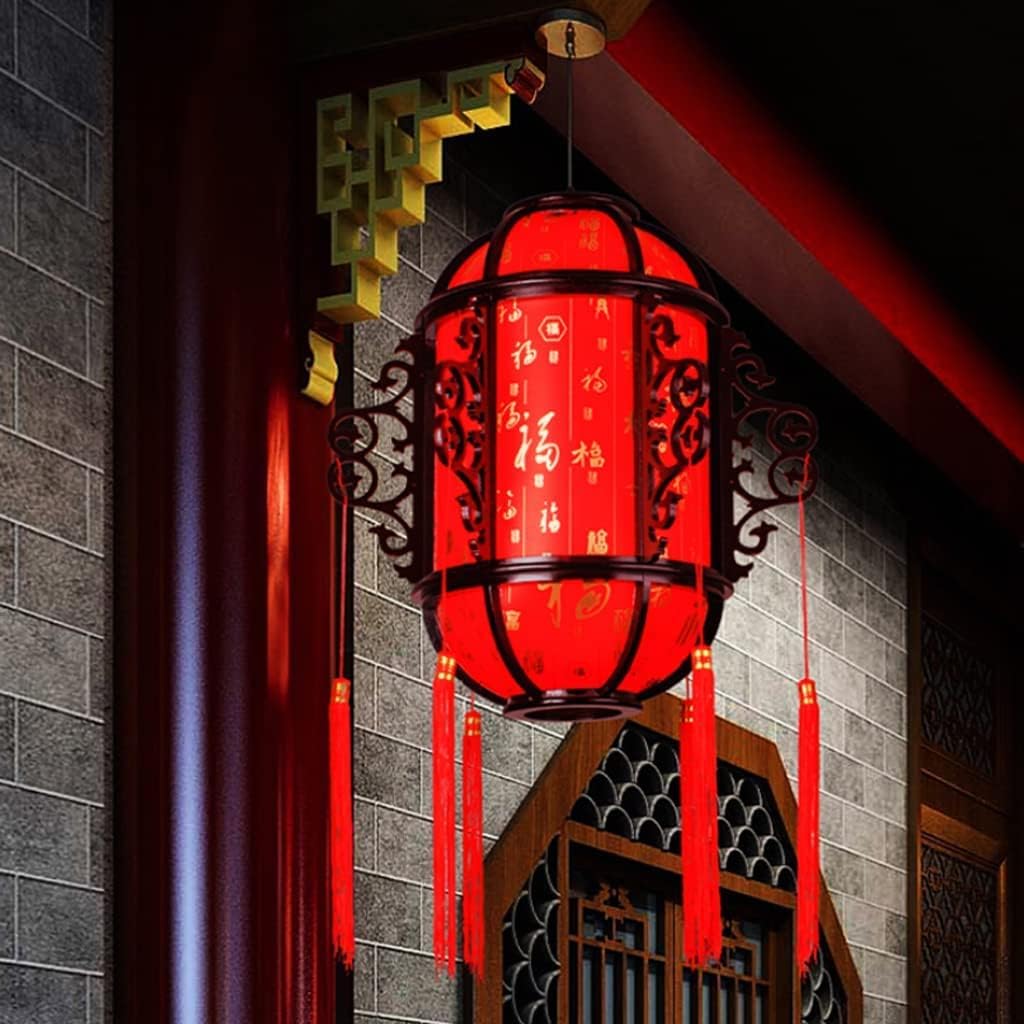 Chinese Lanterns, Solid Wood Chandelier Palace Lights, Festive Balcony Indoor Hanging Lantern, Creative Paper Lantern Lamp