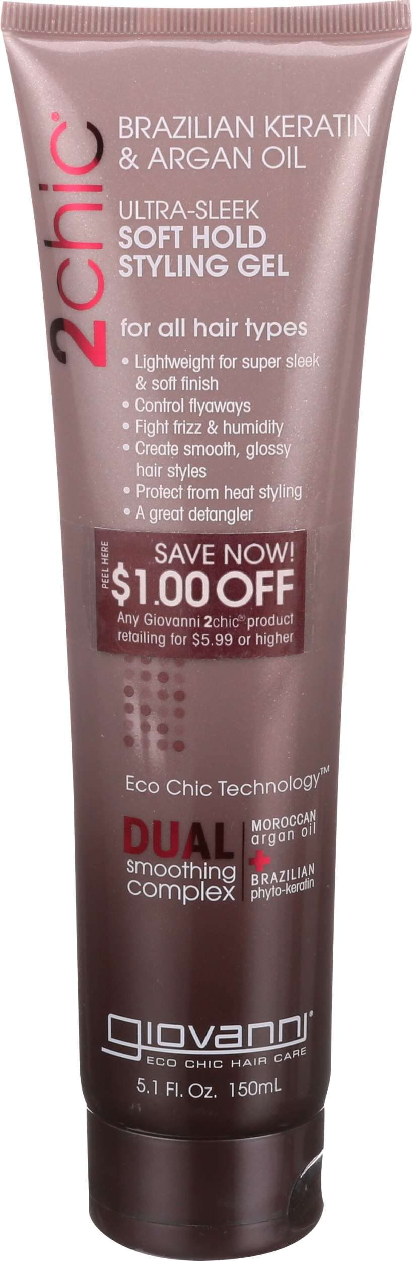 2Chic Ultra-Sleek Soft Hold Styling Gel, 5.1 Oz