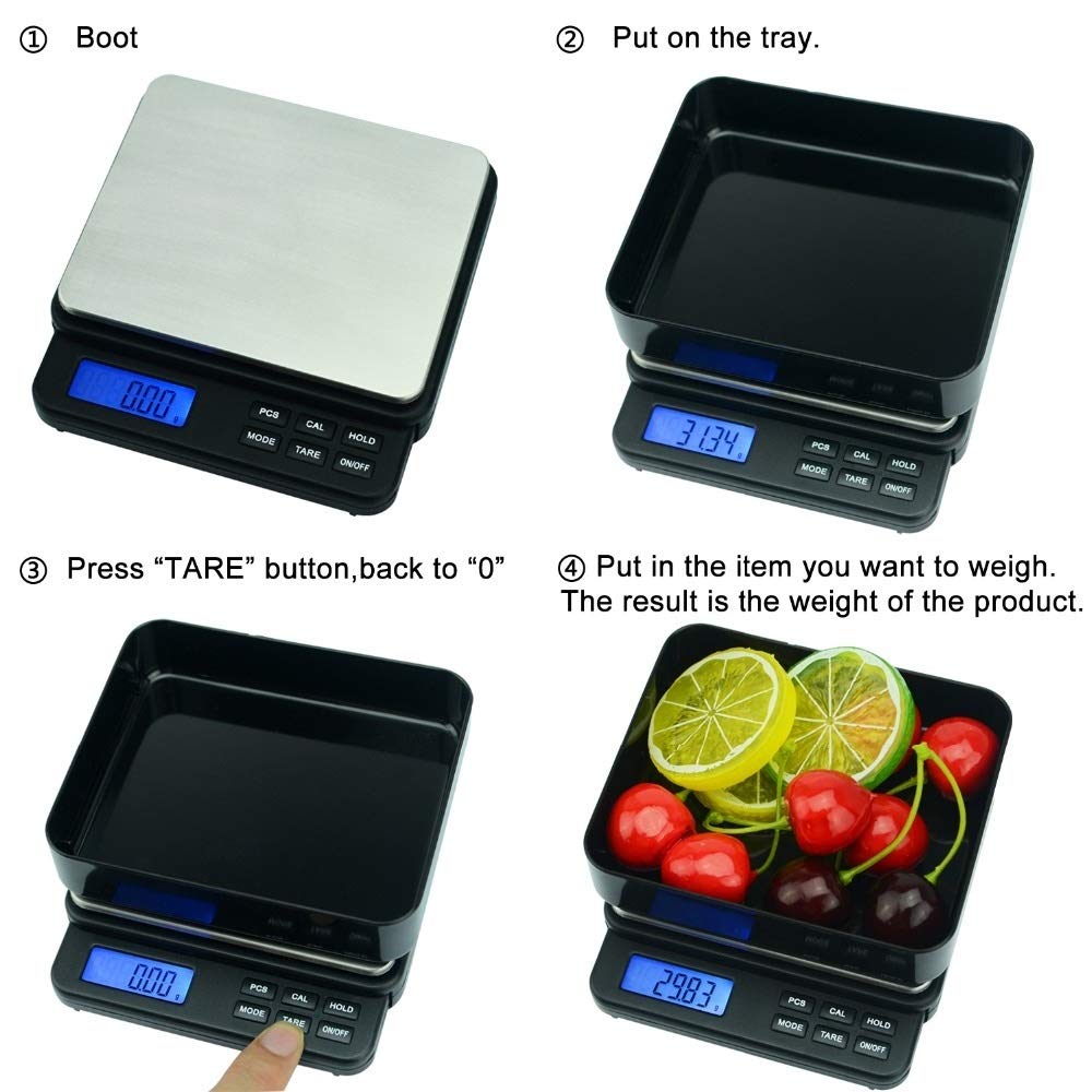 Bilancia ad Alta precisione LCD 1000g / 0.01g Precision Electronic Balance Bilancia da Cucina Digitale 0,01 del Peso dei monili Scala di Misura Strumenti Grammi Gold Coin