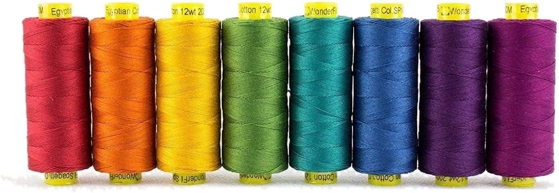 Spagetti, 3-Ply 100% Long Staple Double-Gassed Egyptian Cotton, Jewels - Set of 8
