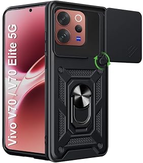 AIBEX® Back Cover Compatible for Vivo V70 5G / Vivo V70 Elite 5G | D10 Tough Armor Case | Sliding Camera Shield | 360° Pro... Price In India