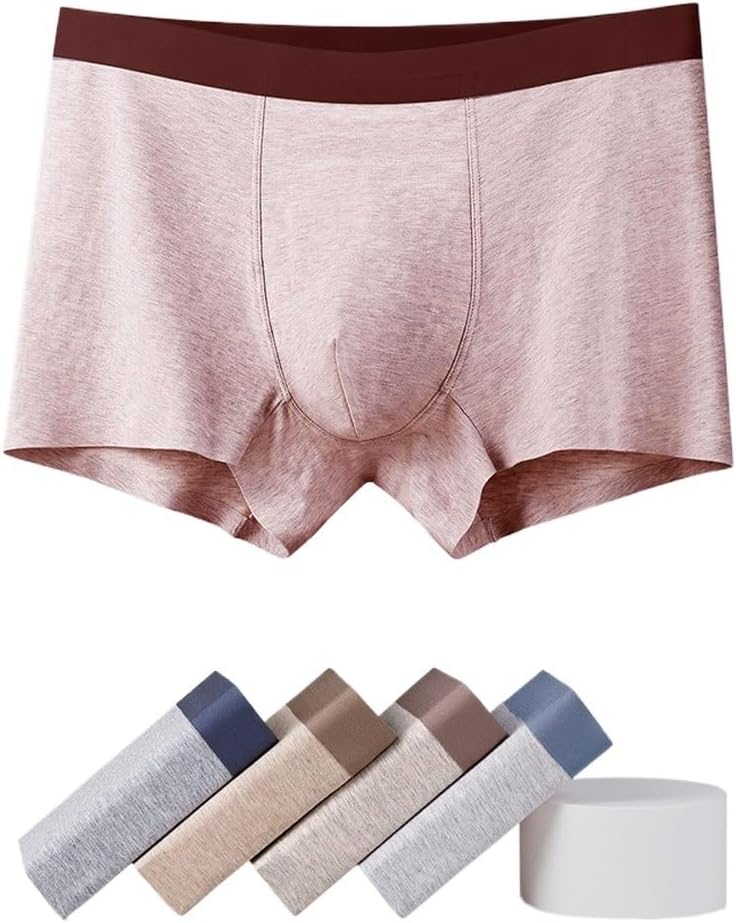 Long Staple Cotton Men's Underwear Medium Waist Solid Color Cotton Flat Corner Pants