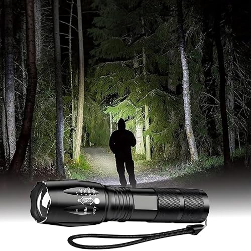 Flashlight, 1000 High Lumens Small Flashlight, Waterproof Handheld Flashlight for Camping Biking Hiking Outdoor and Home Use (Batteries Not Included)