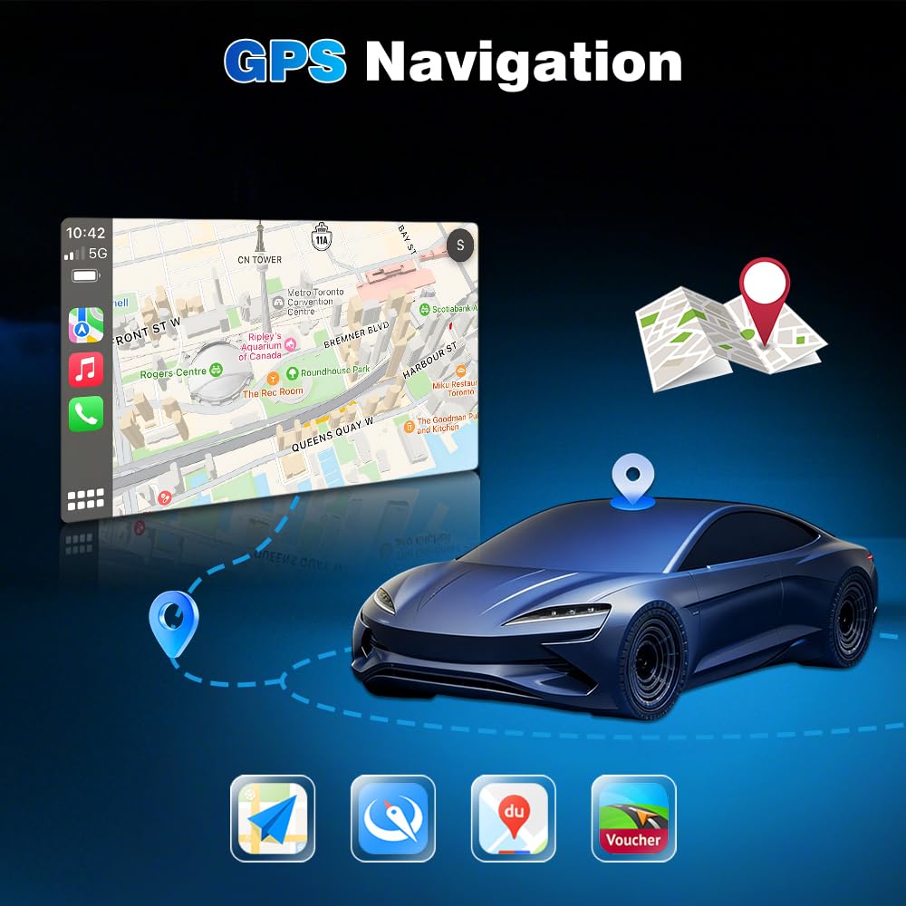 [3s Démarrage] Junsun Autoradio 7" Carplay pour VW Golf 5 6 Polo, CarPlay & Android Auto sans Fil, Bluetooth, FM Radio, DSP, 4x45W, Caméra Recul Dyn.