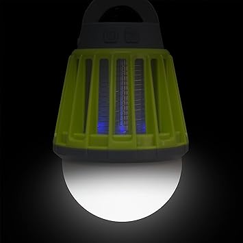Stansport Insect Zapper & Lantern Combo 180 Lumen LED Camping Light with 3 Brightness Settings USB Rechargeable Bug Zapper with 500V Electric Grid Portable Outdoor Lantern for Tents & Patios