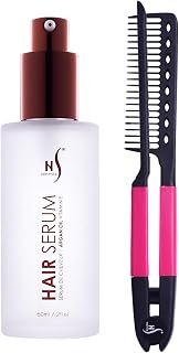 HerStyler Hair Straightening Comb - Straightener Comb for Flat Iron Hair Repair Serum - Argan Oil Hair Serum for Frizzy and Damaged Hair
