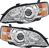 For Subaru Legacy/Outback Headlights Lamps Set 2006 2007 Halogen Chrome Trim Driver and Passenger Side