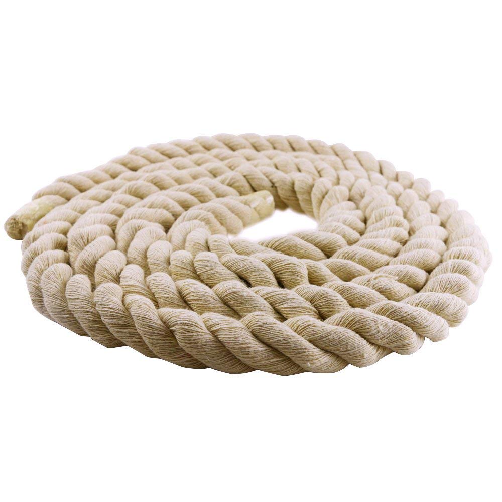 Fozti 19 mm Thickness Tug of War Cotton Rope (5 m) (White)