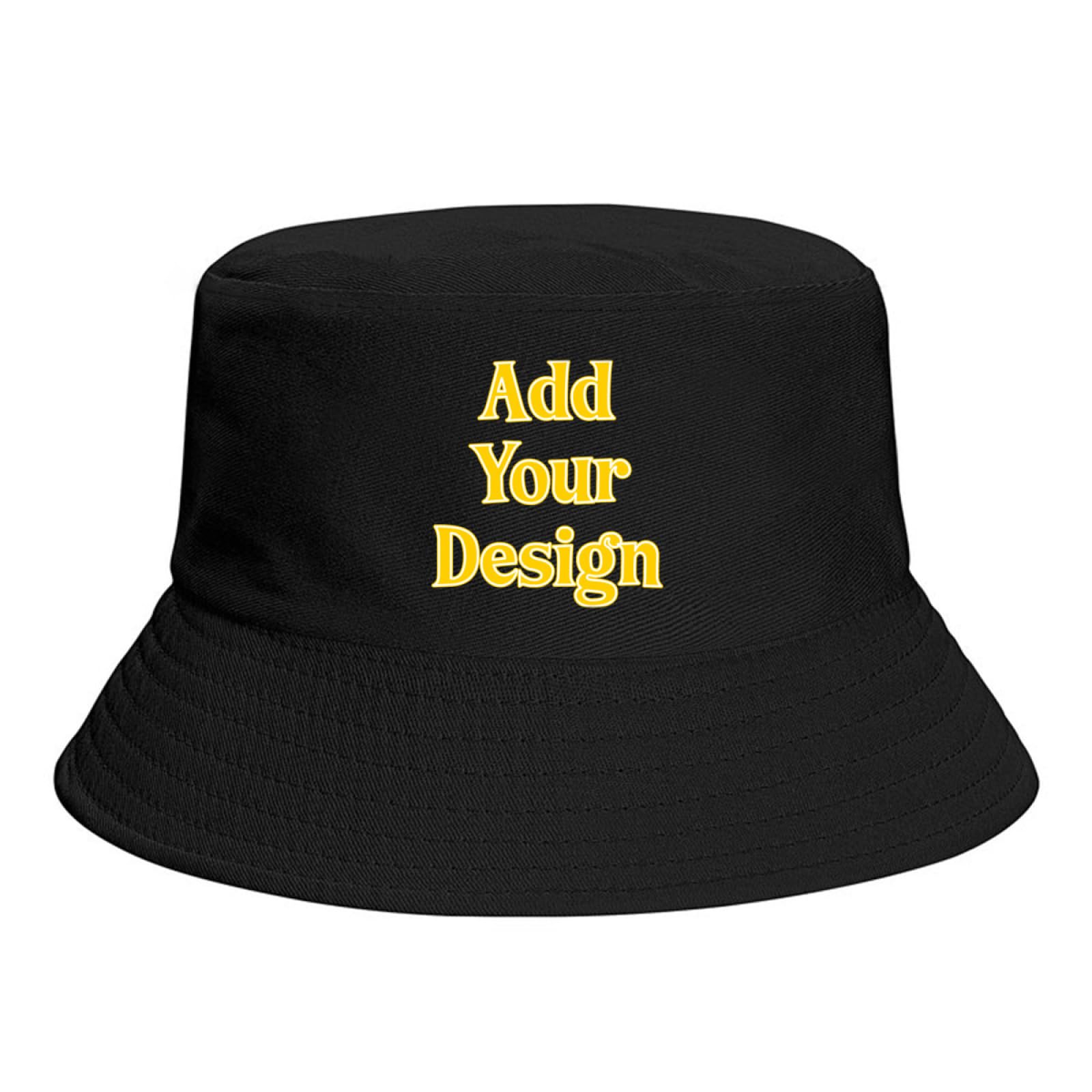 Miujonvy Unisex Black Sun Hat For Bucket Your Logo For Men Women