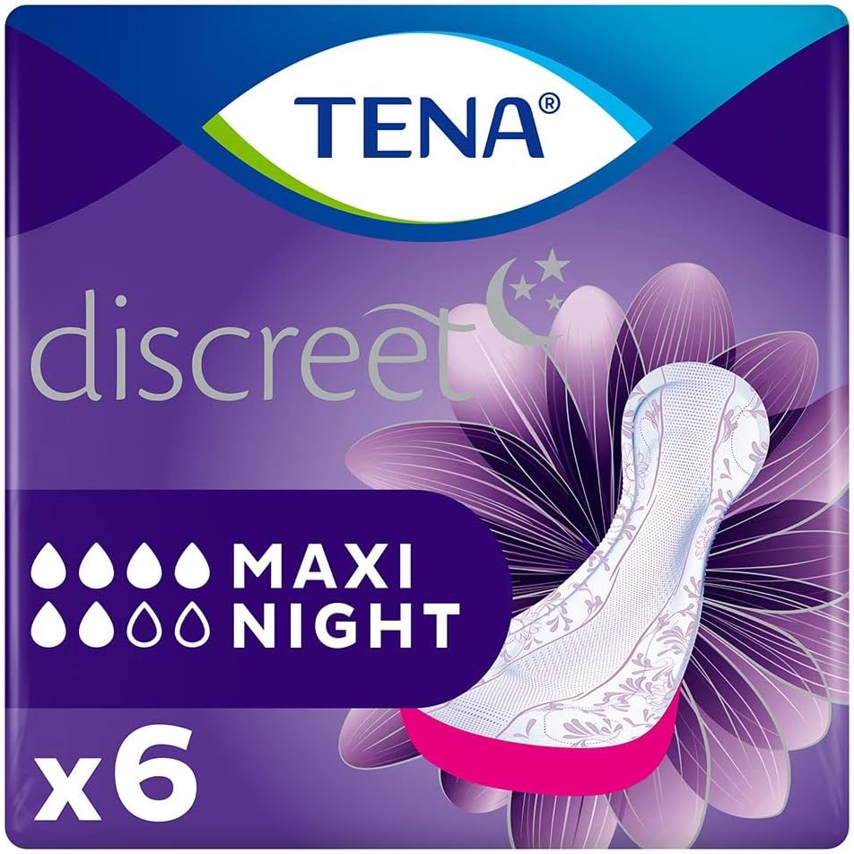 TWELVE PACKS Tena Lady Maxi Night 6 Pads (Total 72 Pads)