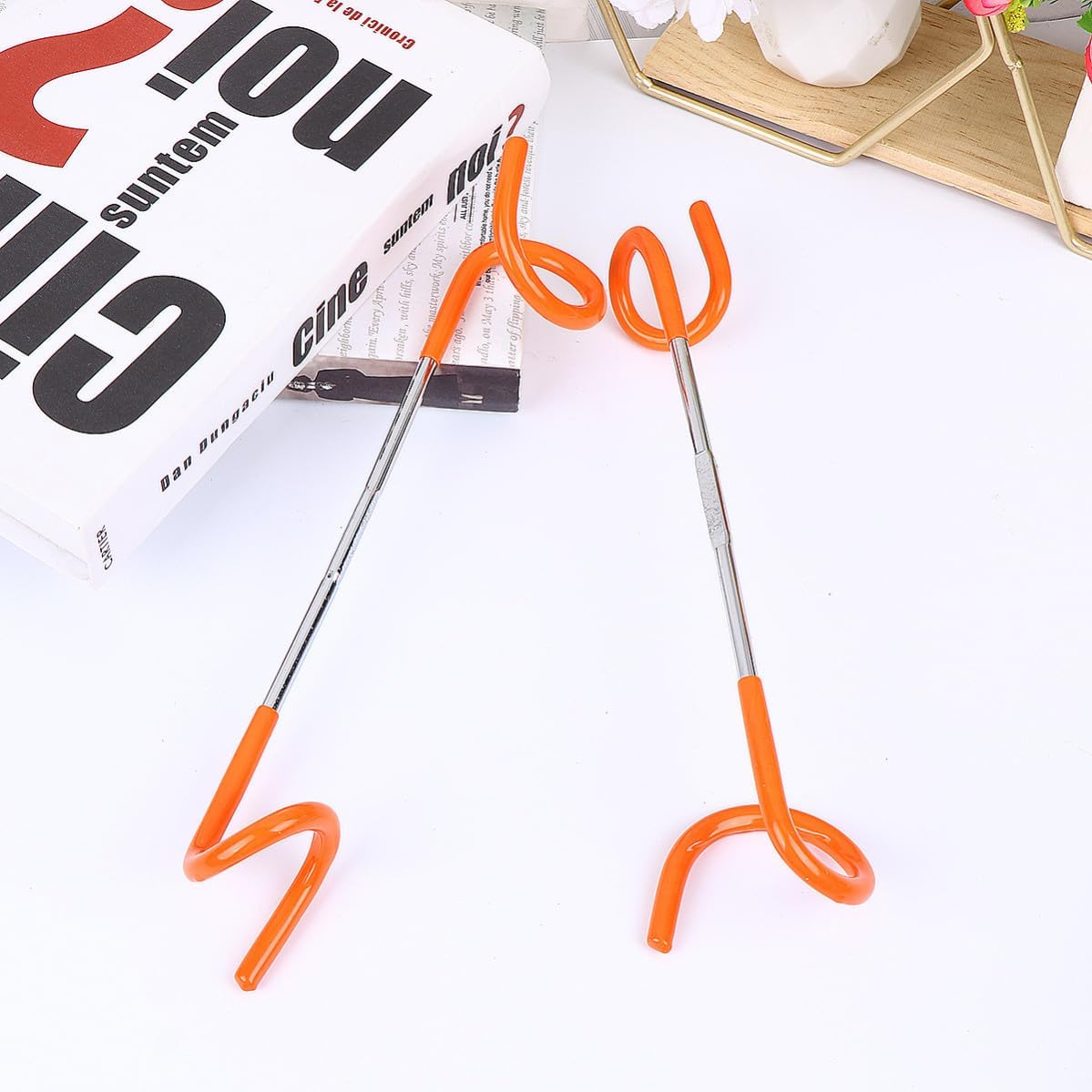 Cabilock Tent Light Hooks Multi-Functional Stainless Steel 2pcs S Shape with Strong Stability Sturdy Camping Accessories Random Color for Outdoor Camp Frame