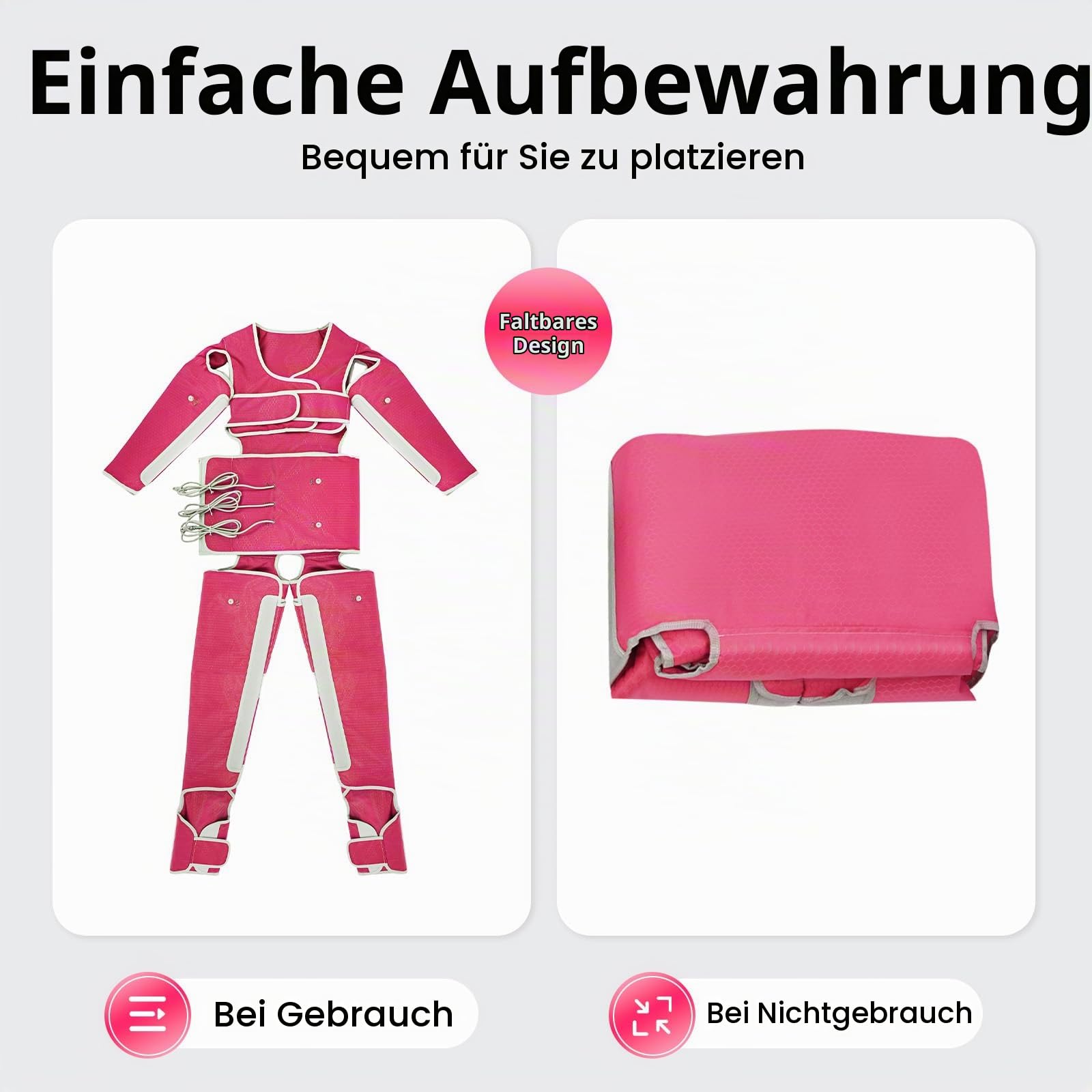Lymphdrainage Gerät mit Infrarot-Wärme, Ganzkörper Massagegerät mit 7 Druckstufen, Luftdruck Massagegerät für Beine und Arme, 400W Beinmassagegerät mit 6 Programmen, Inklusive Ganzkörper-Anzug